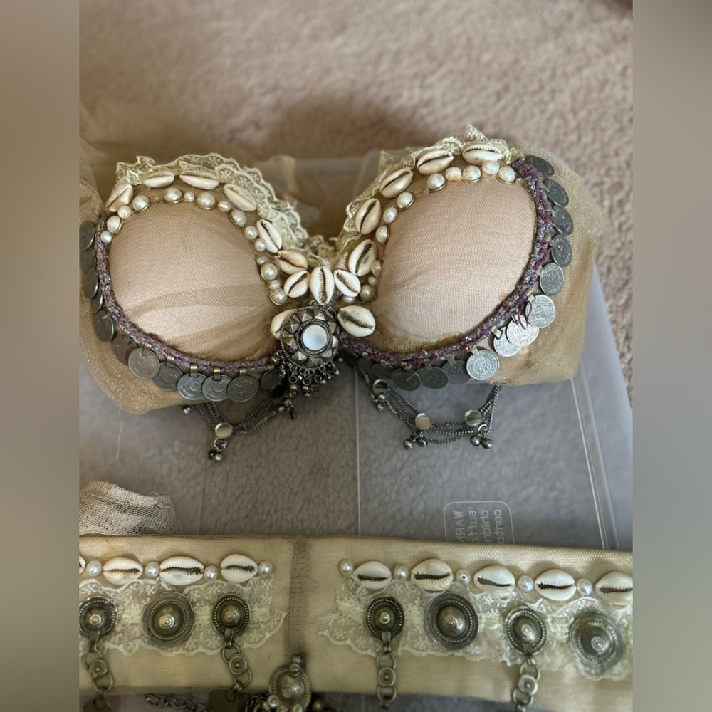 Handmade tribal fusion bra and belt
